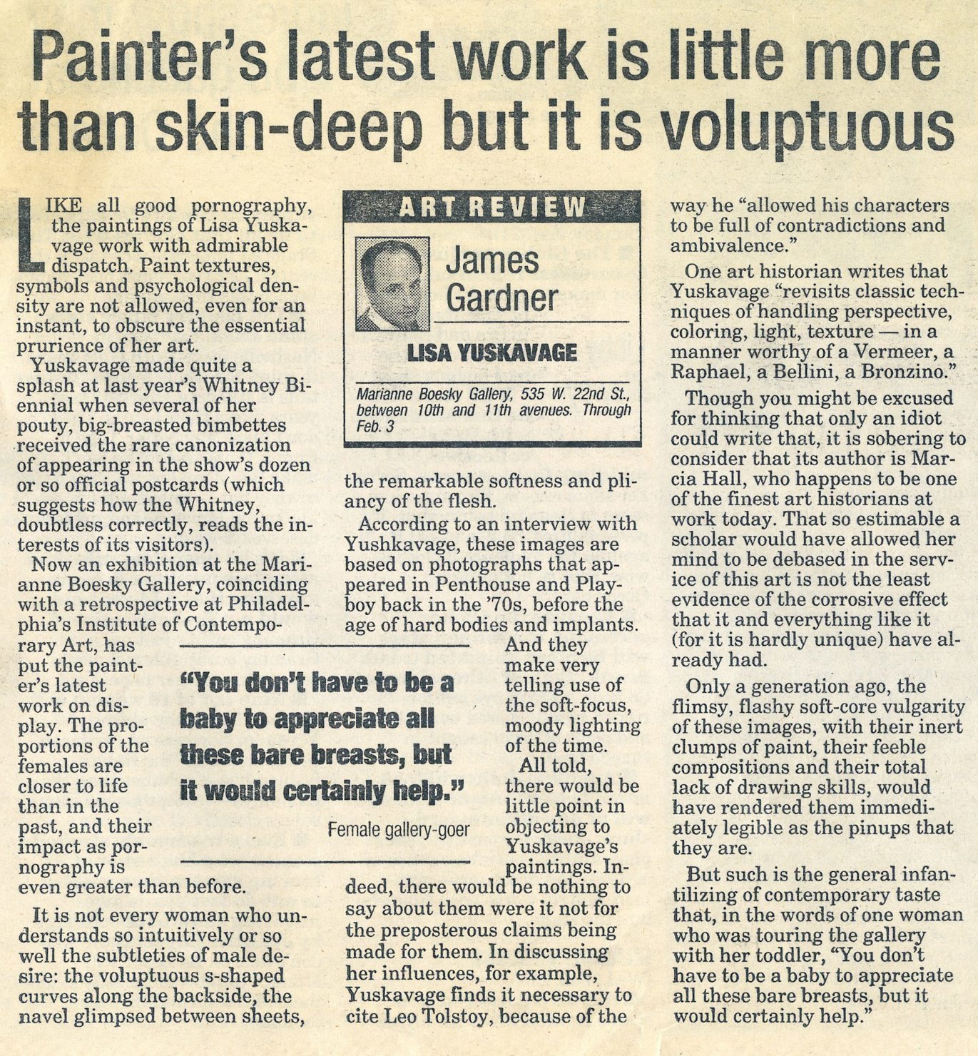 Painter’s Latest Work is Little More than Skin-deep but it is Voluptuous