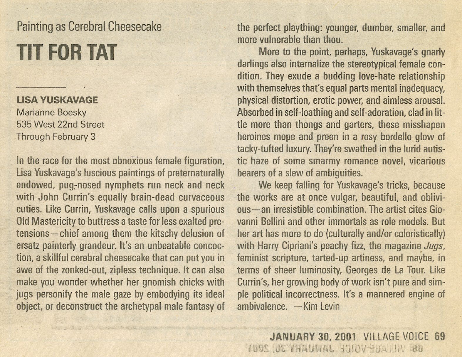 Tit for Tat: Painting as Cerebral Cheesecake