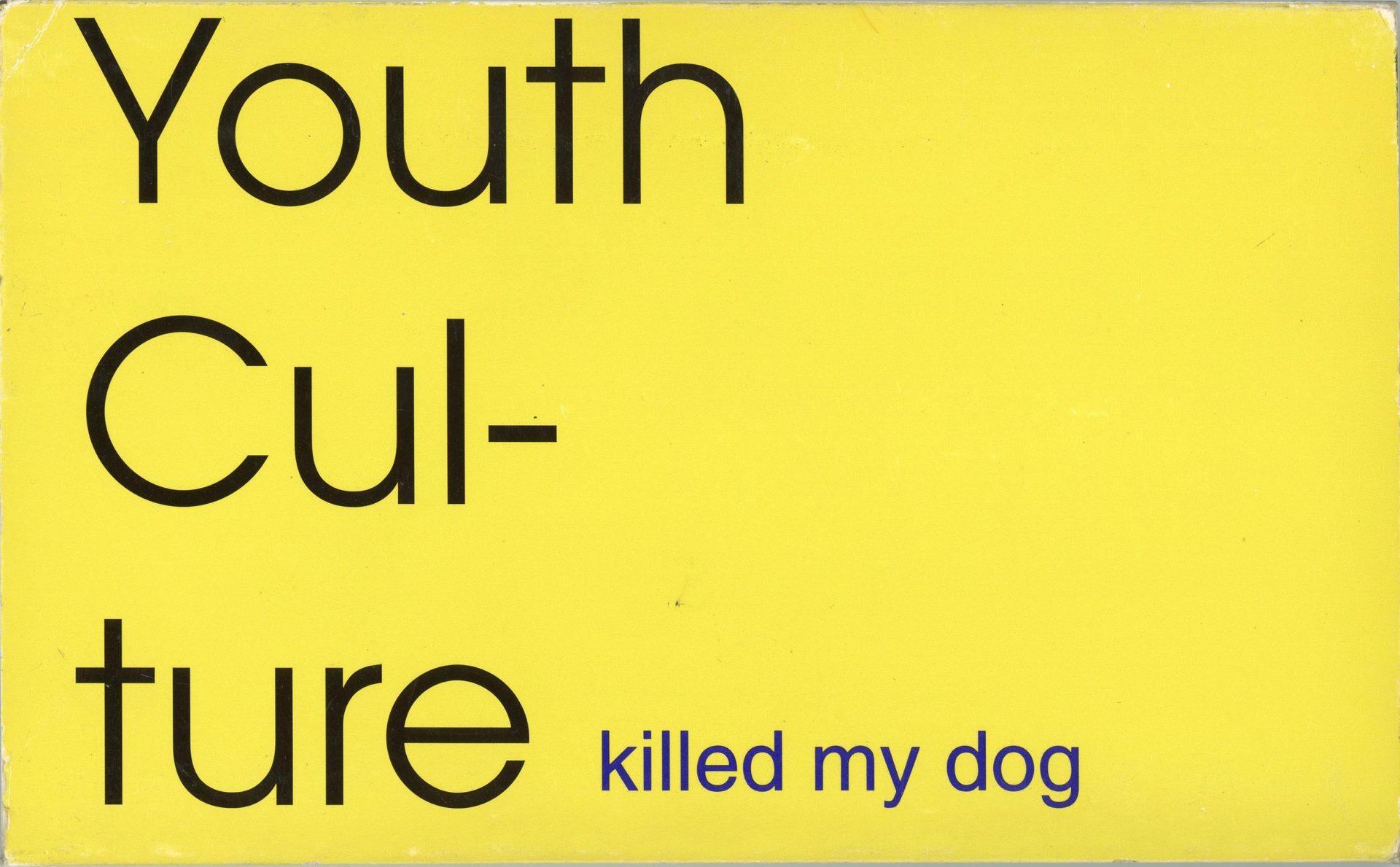 Youth Culture killed my dog (but I don’t really mind)