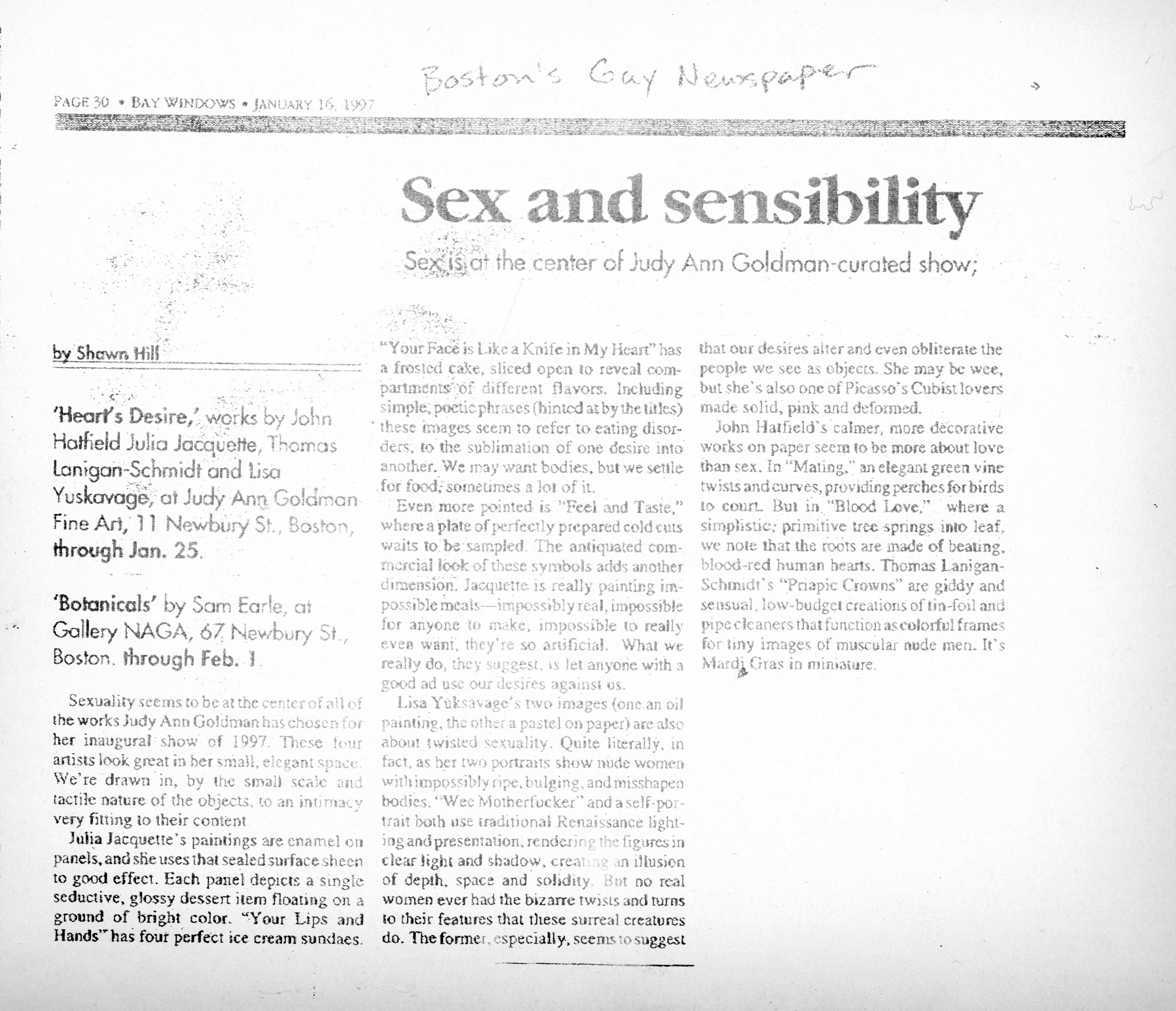 Sex and Sensibility