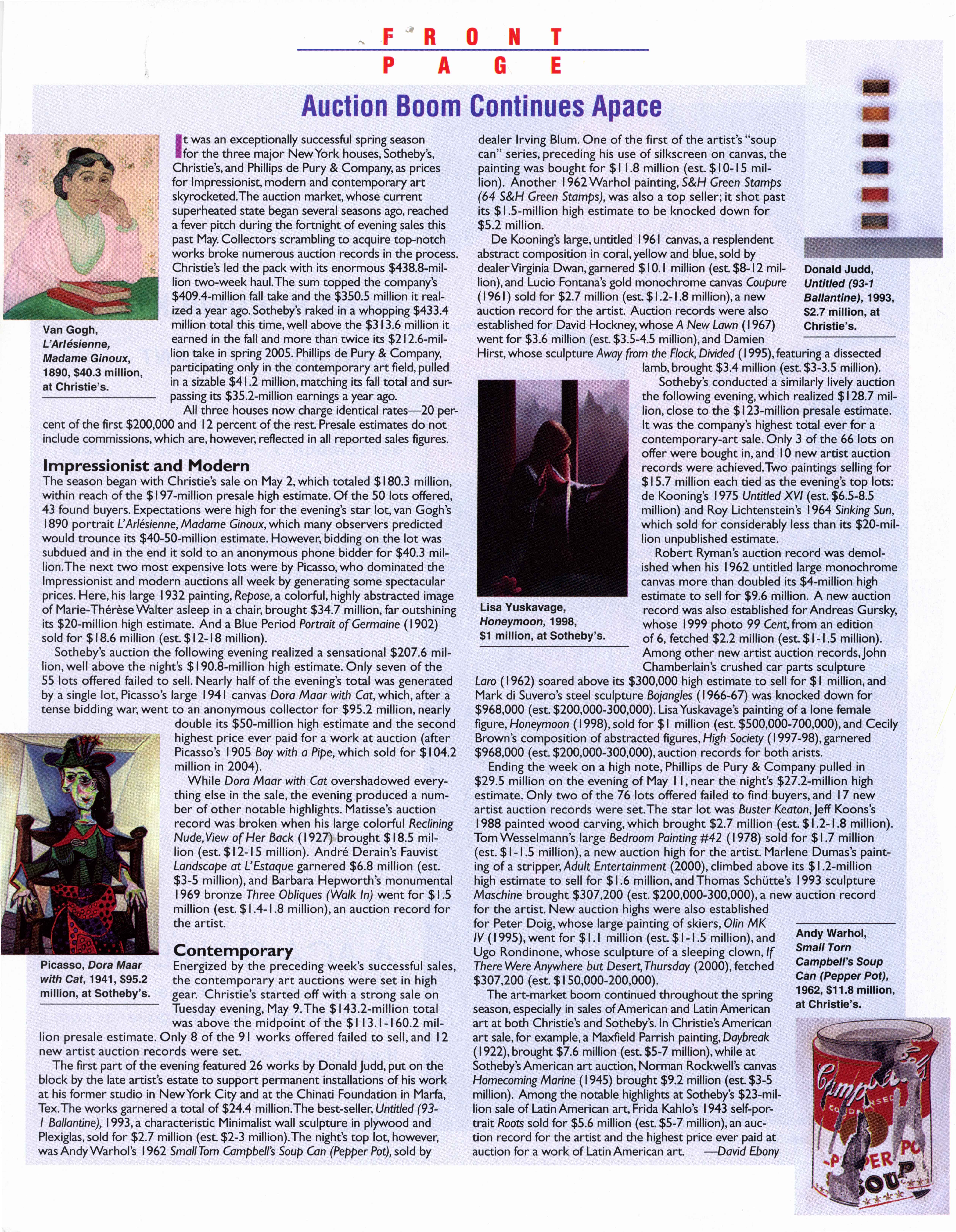 Auction Boom Continues Apace