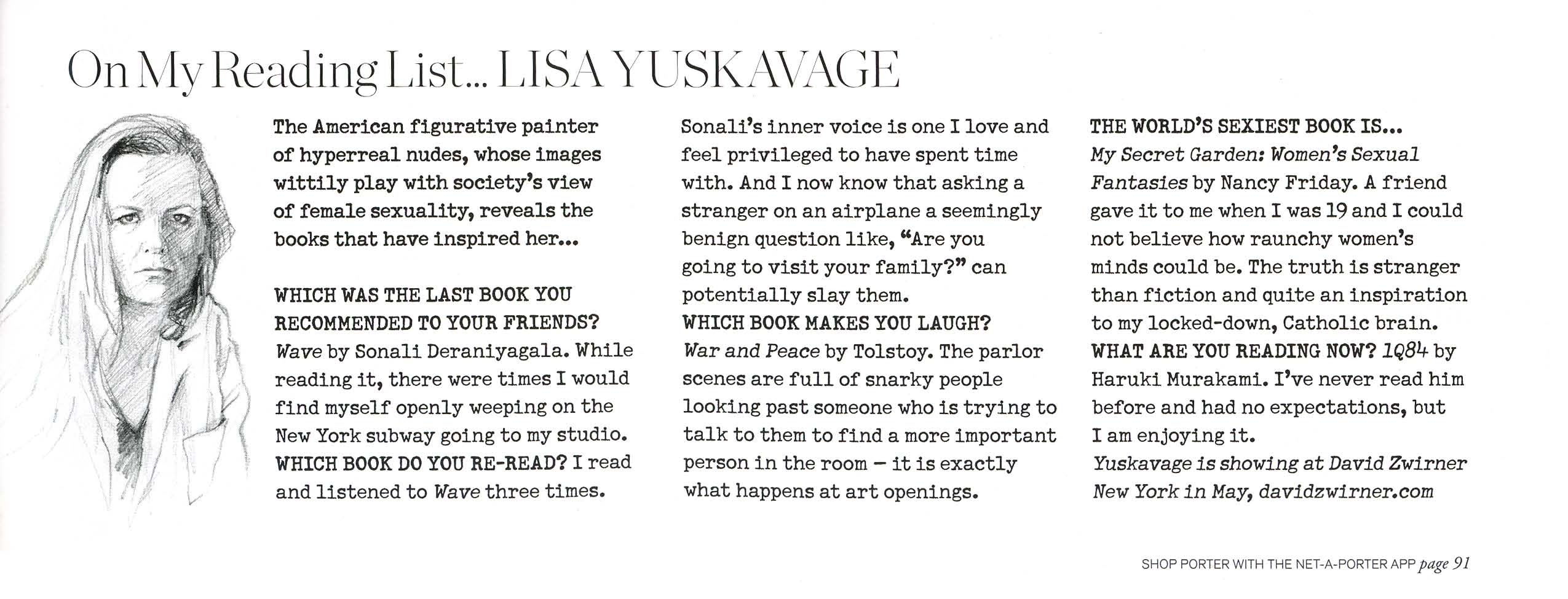 On My Reading List…Lisa Yuskavage