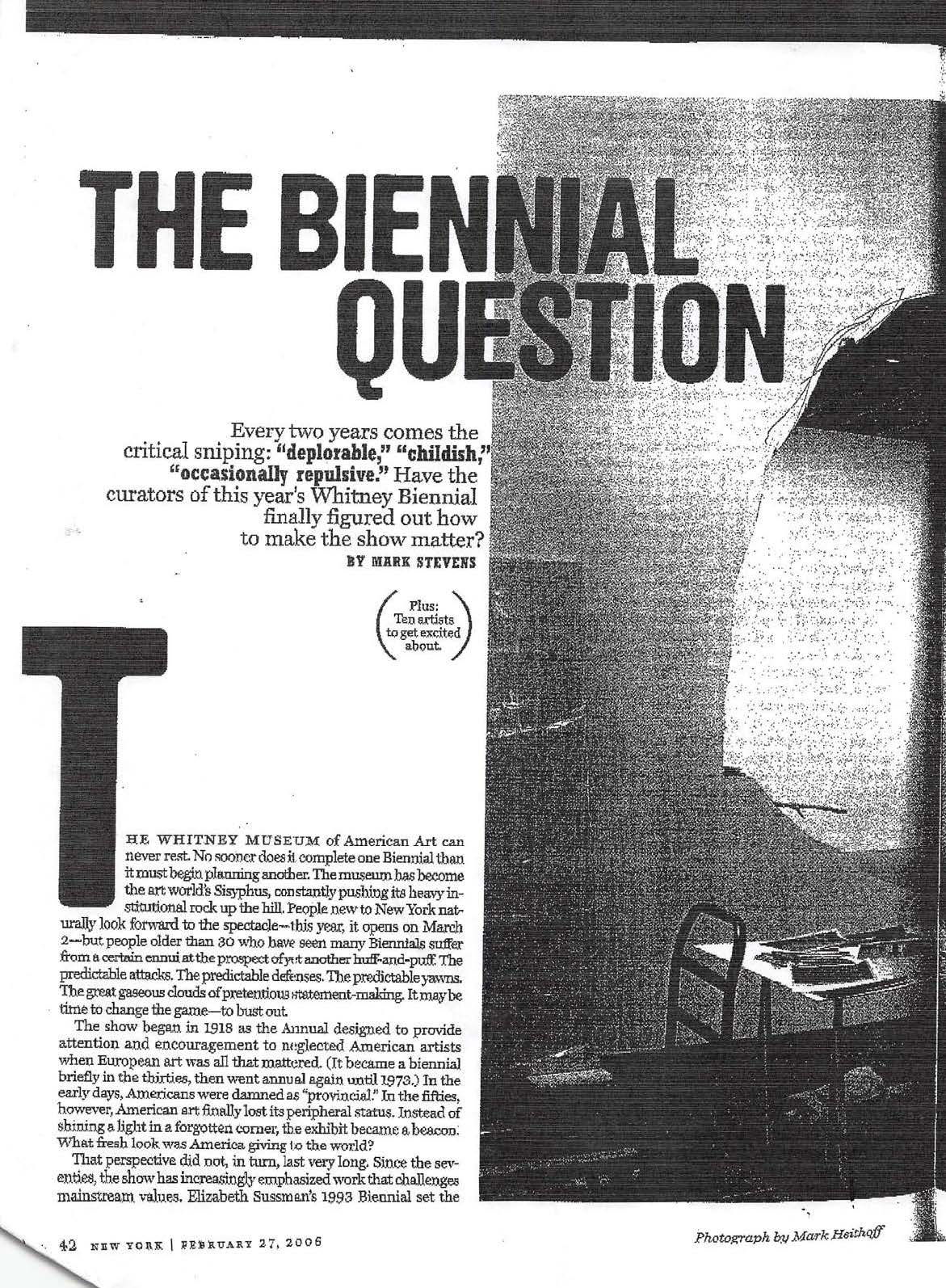 The Biennial Question