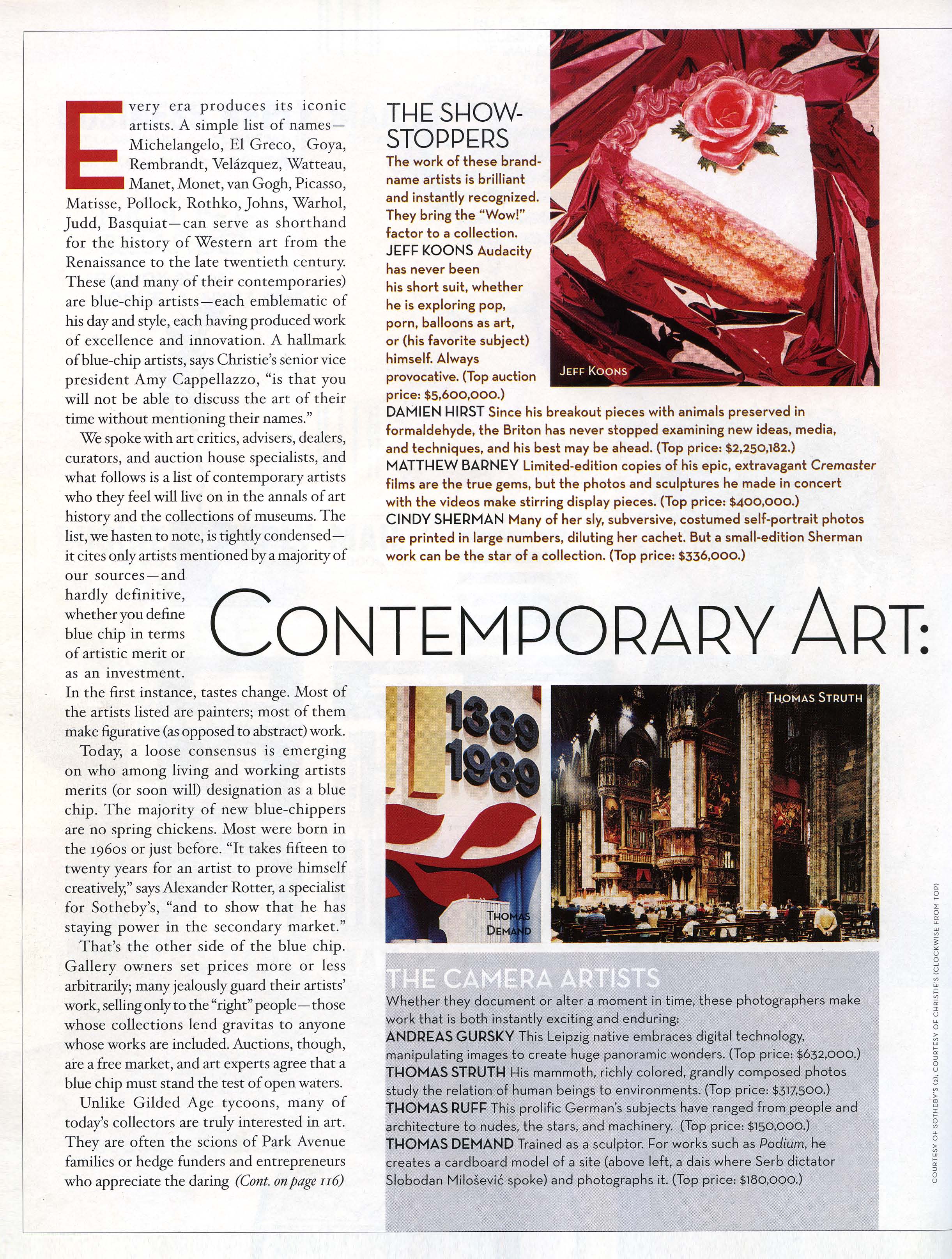 Contemporary Art: The New Blue Chips