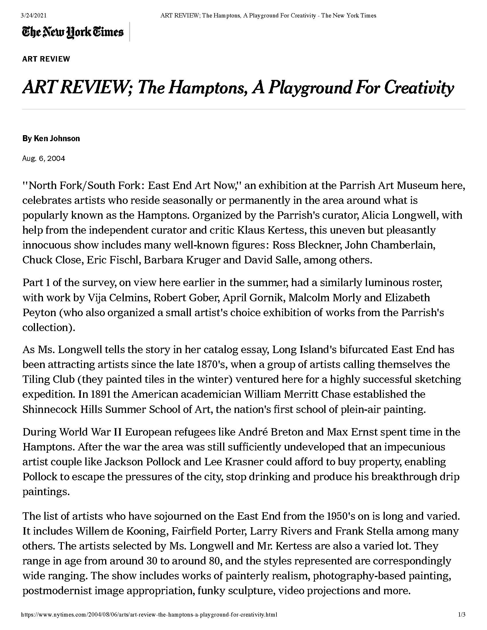 The Hamptons, A Playground for Creativity