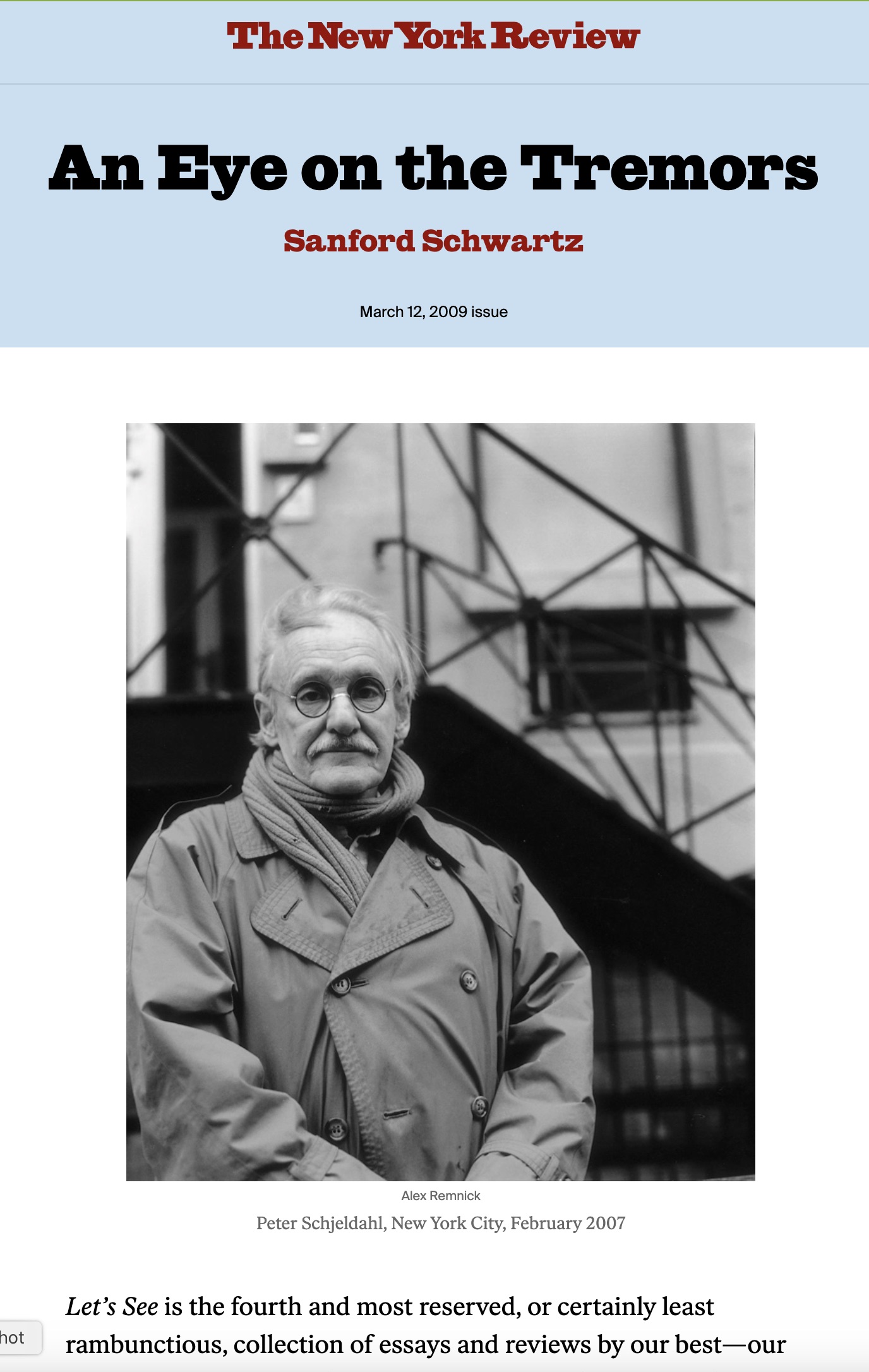 An Eye on the Tremors