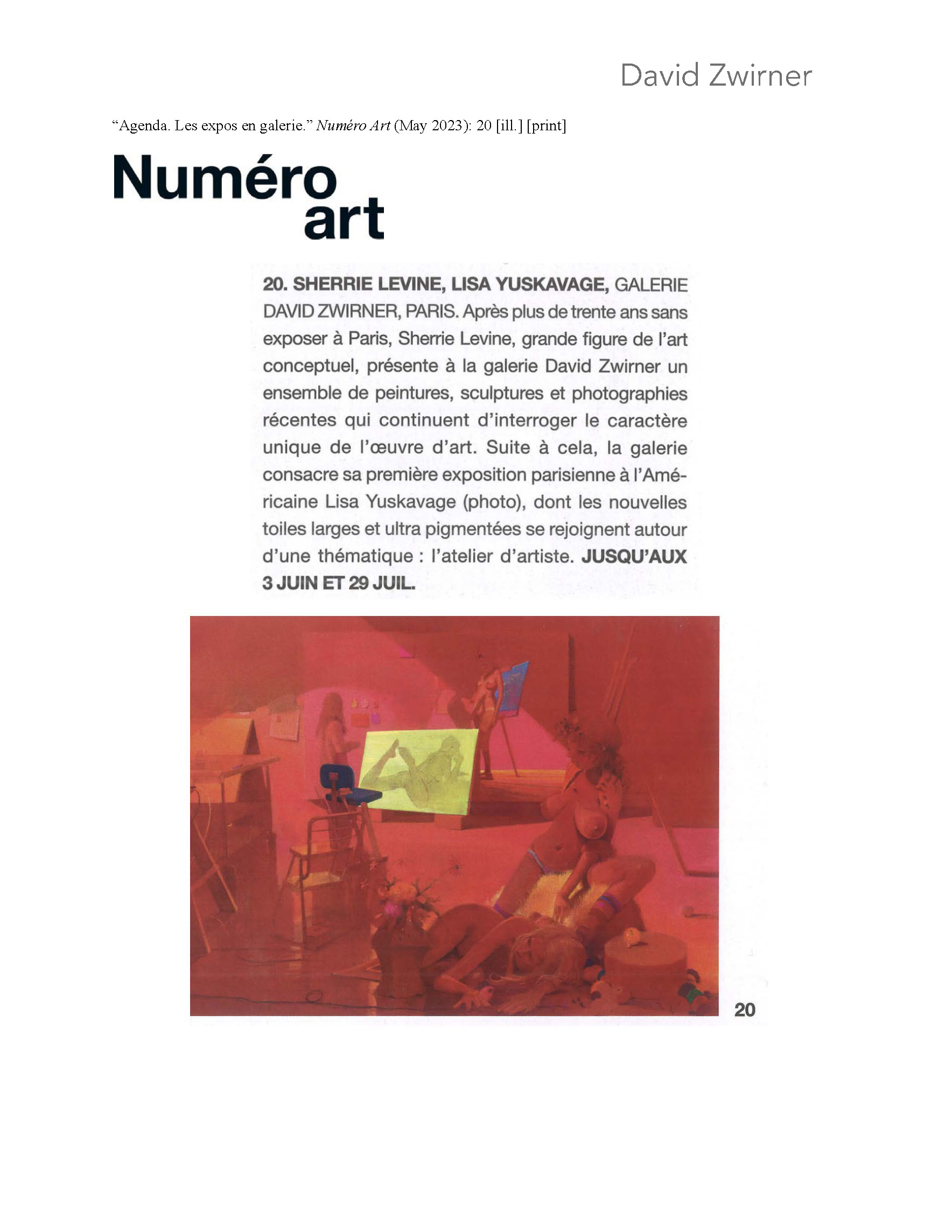 Agenda. Les expos en galerie