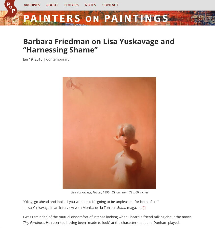 Barbara Friedman on Lisa Yuskavage and “Harnessing Shame”
